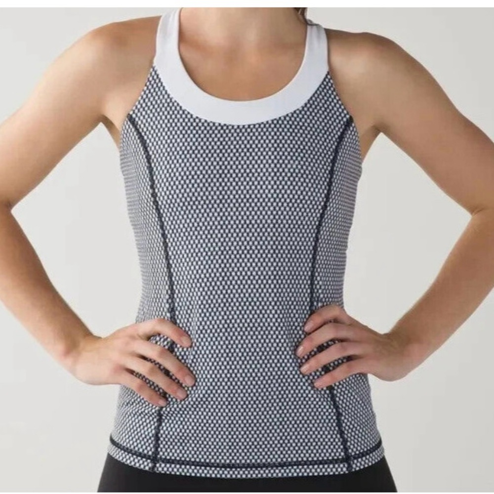 lululemon athletica Black & White Patterned Racerback Tank